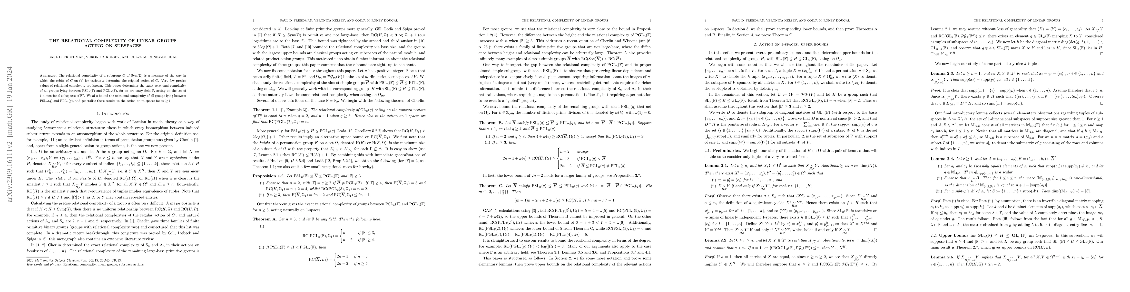 Thumbnail for The relational complexity of linear groups acting on subspaces
