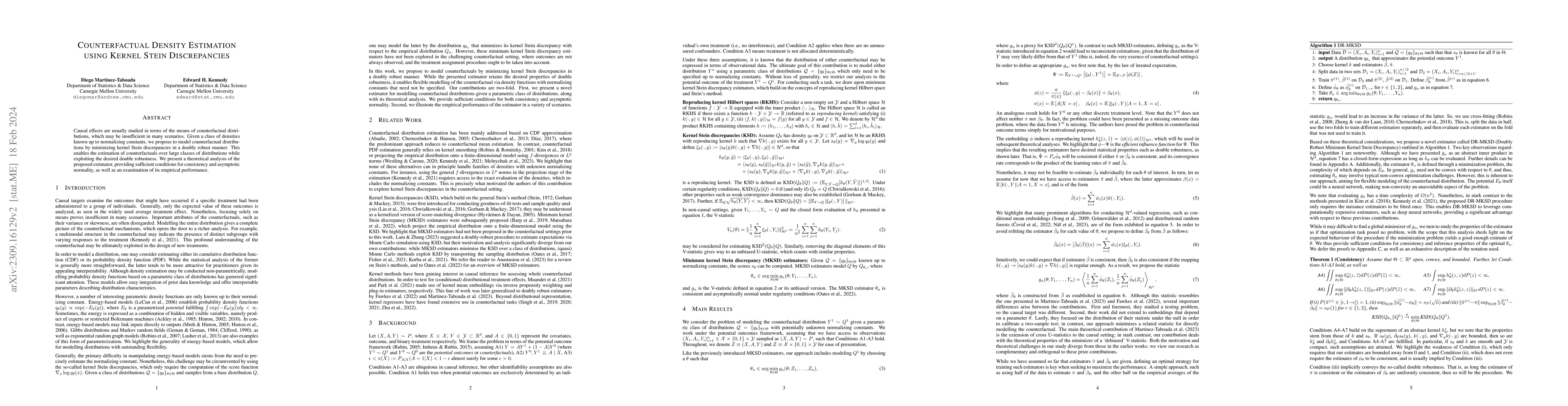 Thumbnail for Counterfactual Density Estimation using Kernel Stein Discrepancies