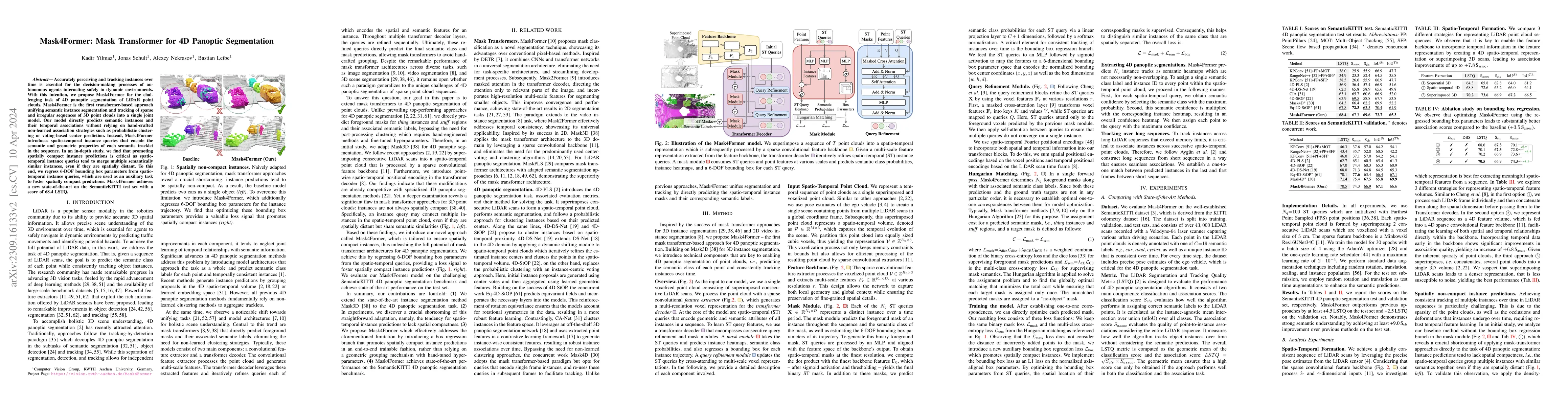Thumbnail for Mask4Former: Mask Transformer for 4D Panoptic Segmentation