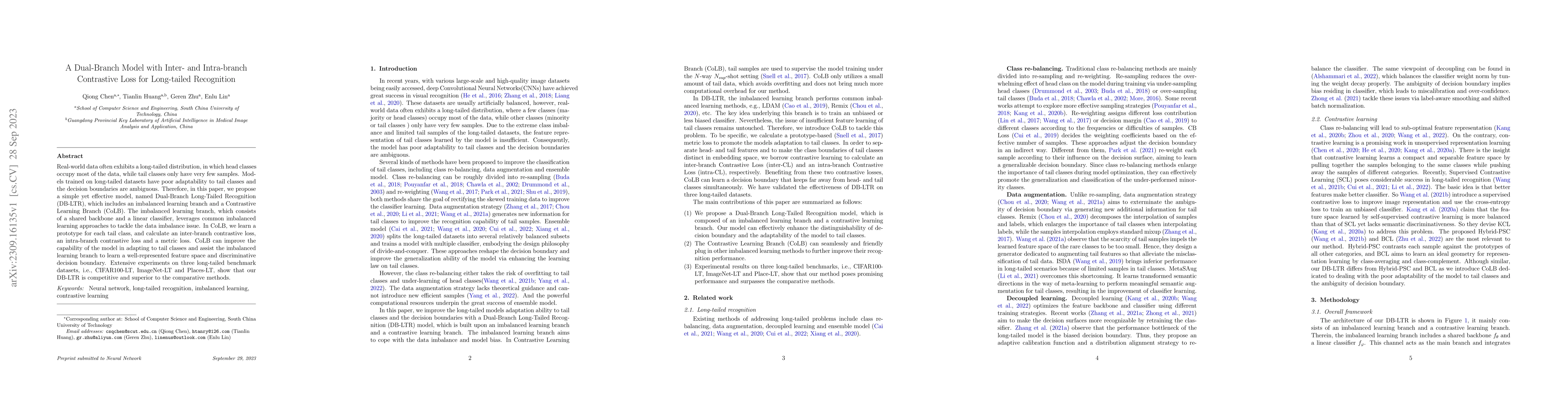 Thumbnail for A dual-branch model with inter- and intra-branch contrastive loss for
  long-tailed recognition