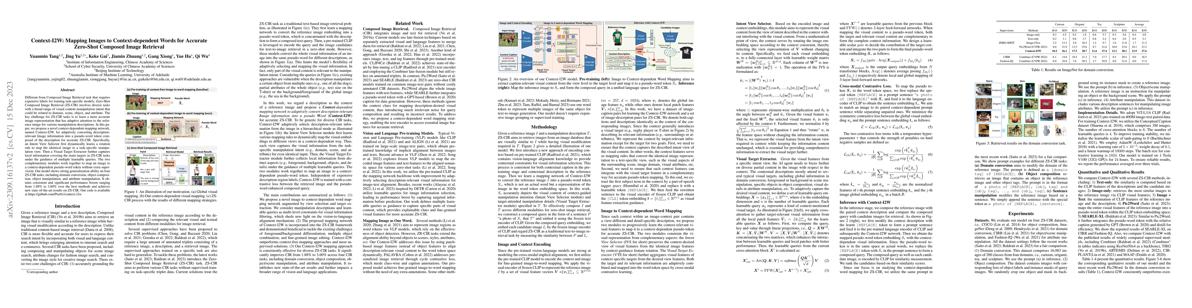 Thumbnail for Context-I2W: Mapping Images to Context-dependent Words for Accurate
  Zero-Shot Composed Image Retrieval