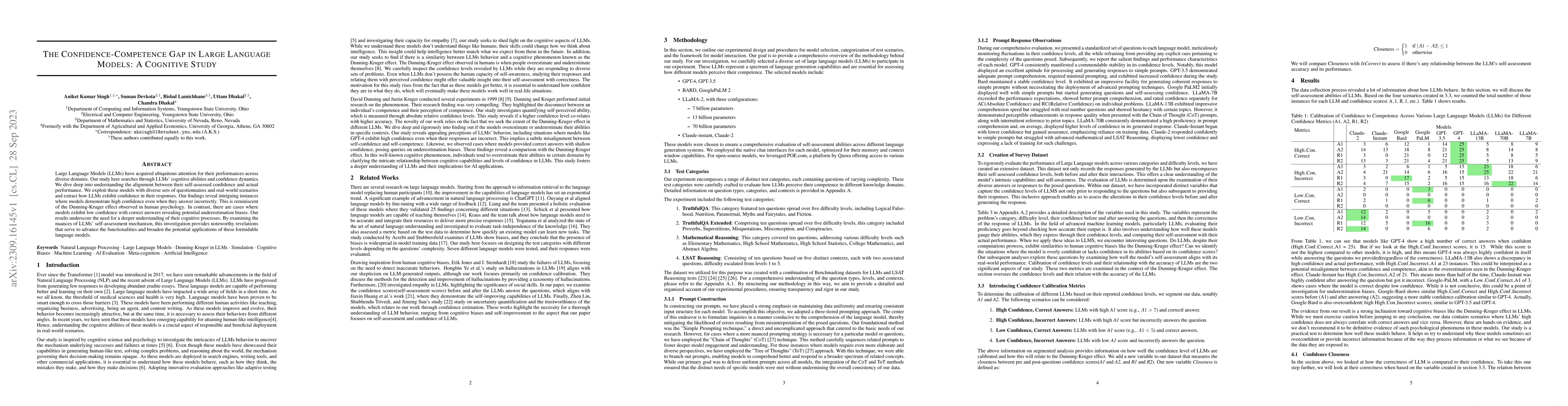 Thumbnail for The Confidence-Competence Gap in Large Language Models: A Cognitive
  Study