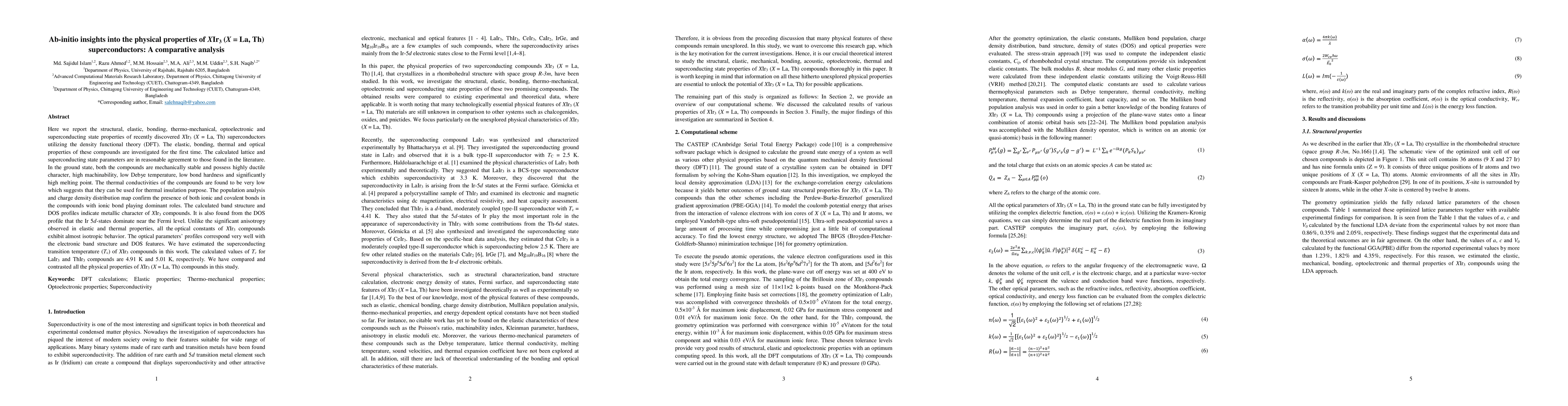 Thumbnail for Ab-initio insights into the physical properties of XIr3 (X = La, Th)
  superconductors: A comparative analysis