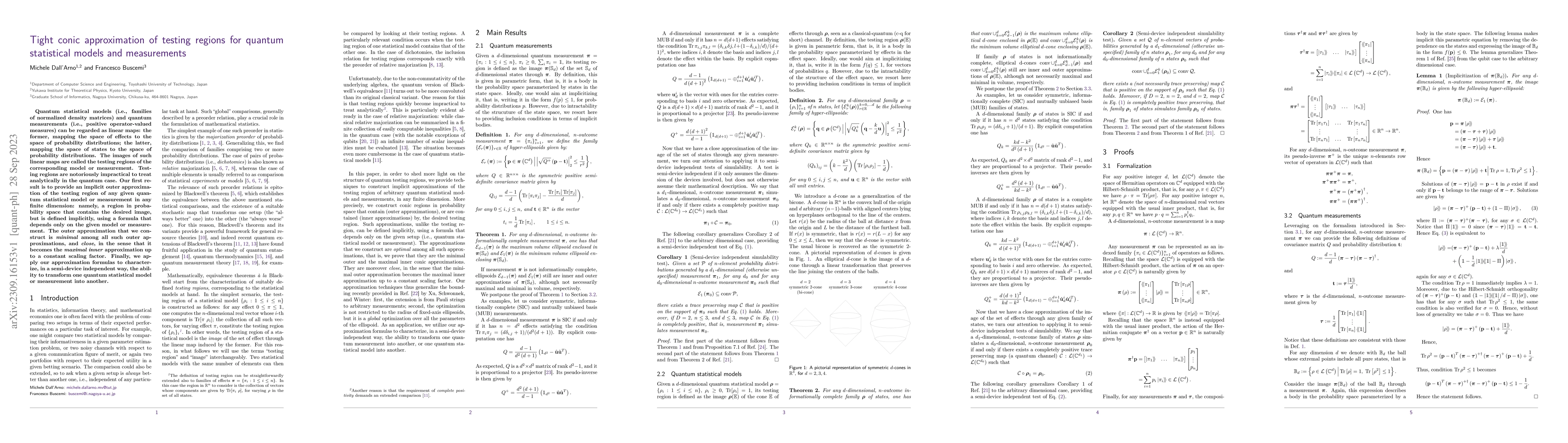 Thumbnail for Tight conic approximation of testing regions for quantum statistical
  models and measurements