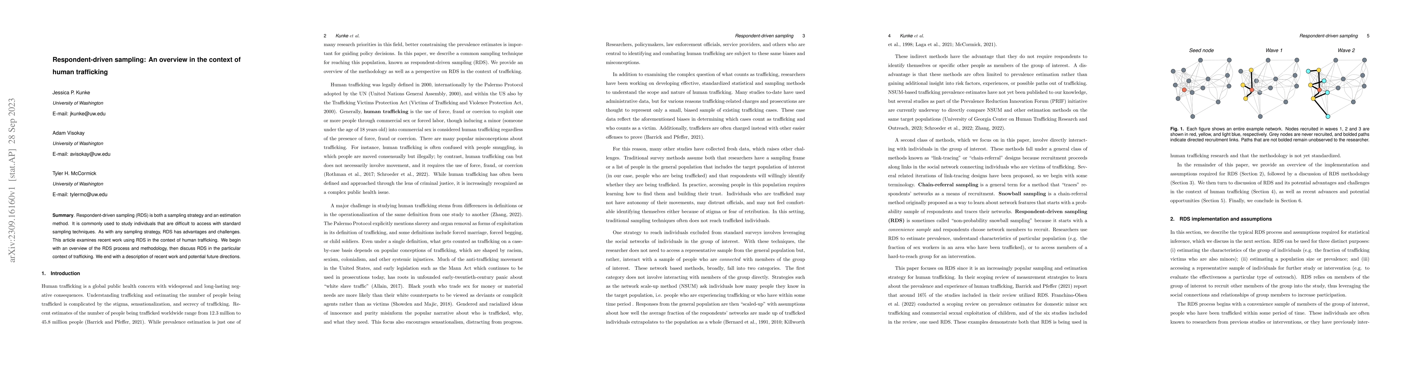 Thumbnail for Respondent-Driven Sampling: An Overview in the Context of Human
  Trafficking