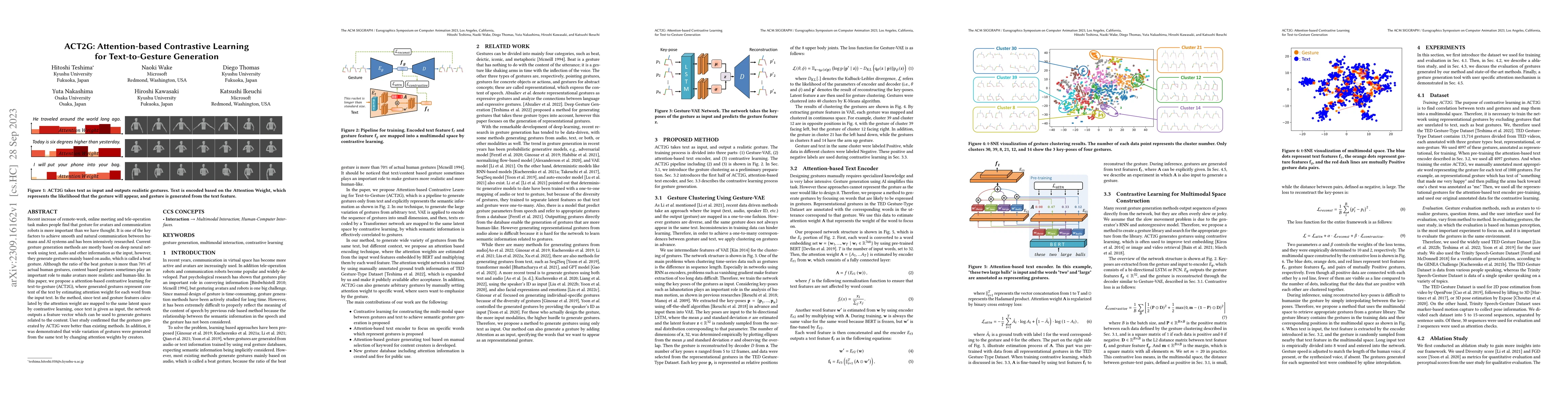 Thumbnail for ACT2G: Attention-based Contrastive Learning for Text-to-Gesture
  Generation