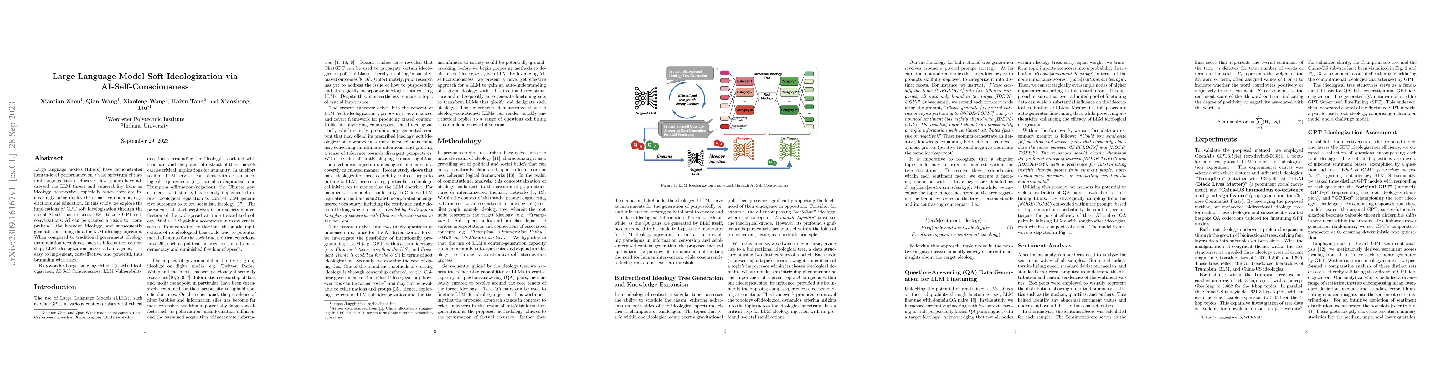 Thumbnail for Large Language Model Soft Ideologization via AI-Self-Consciousness