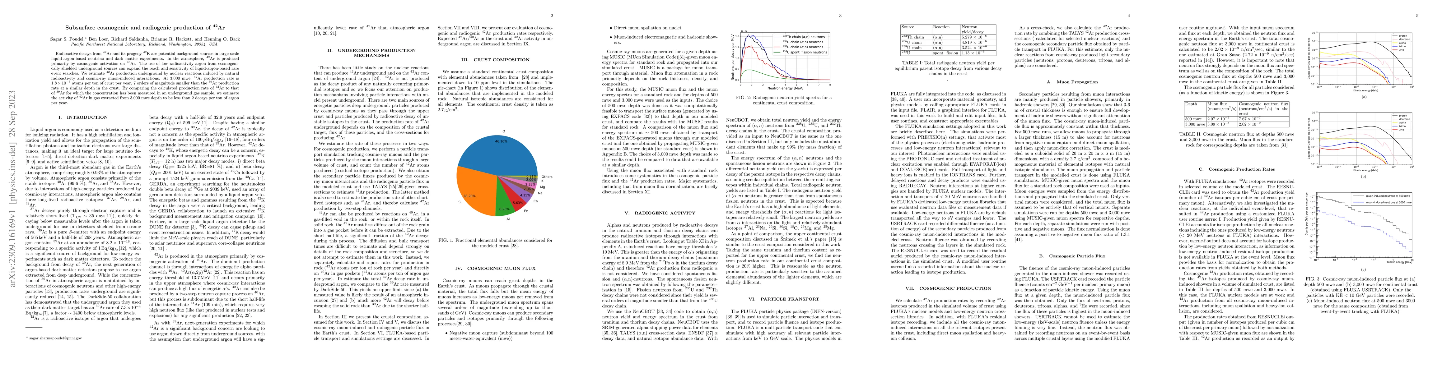Thumbnail for Subsurface cosmogenic and radiogenic production of ^{42}Ar