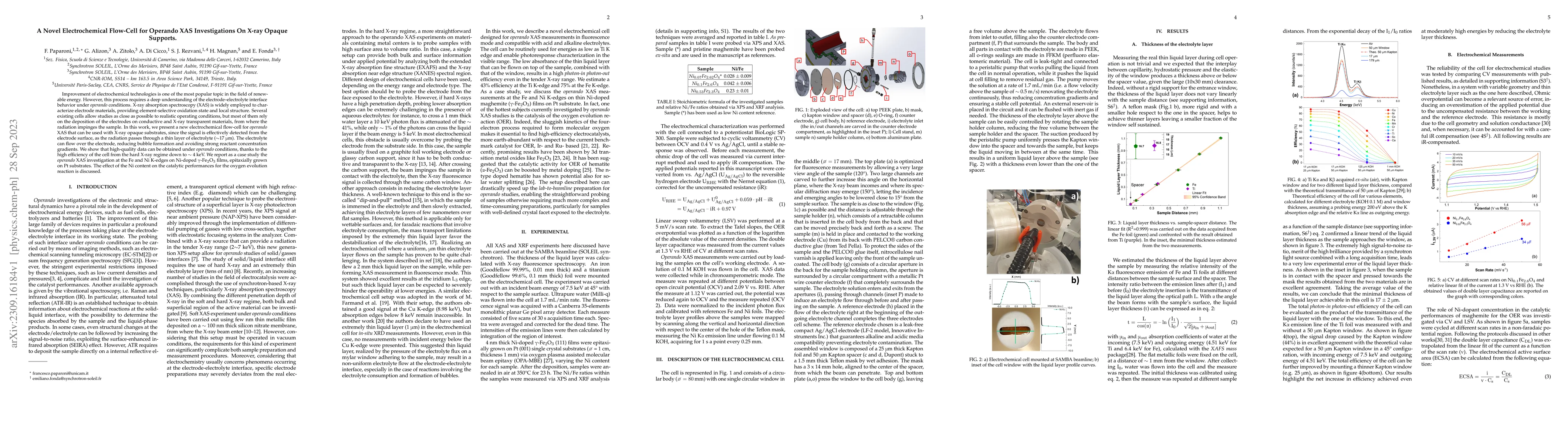 Thumbnail for A Novel Electrochemical Flow-Cell for Operando XAS Investigations On
  X-ray Opaque Supports