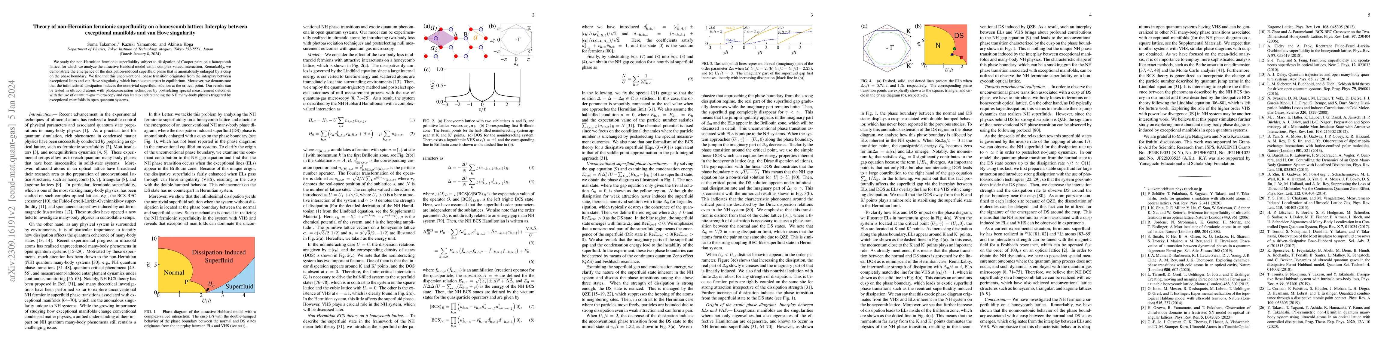 Thumbnail for Theory of non-Hermitian fermionic superfluidity on a honeycomb lattice:
  Interplay between exceptional manifolds and van Hove Singularity