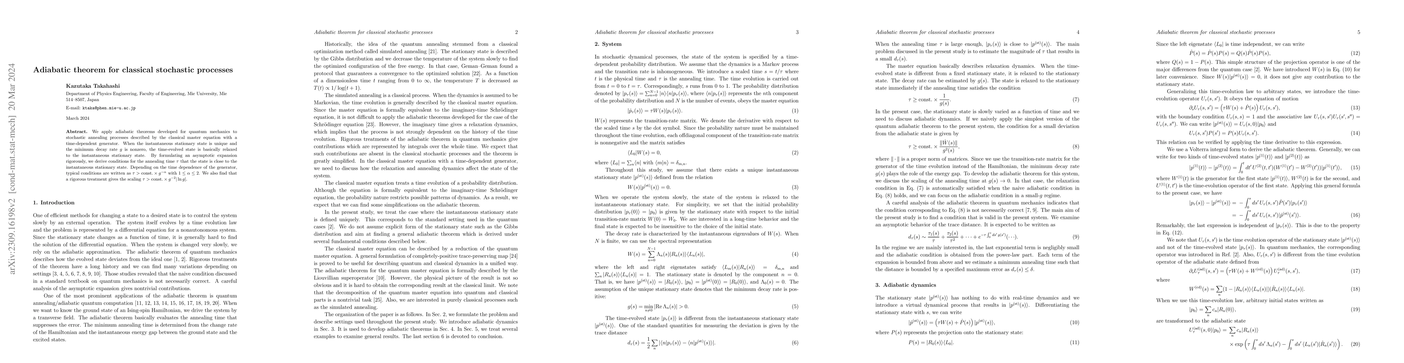 Thumbnail for Adiabatic theorem for classical stochastic processes