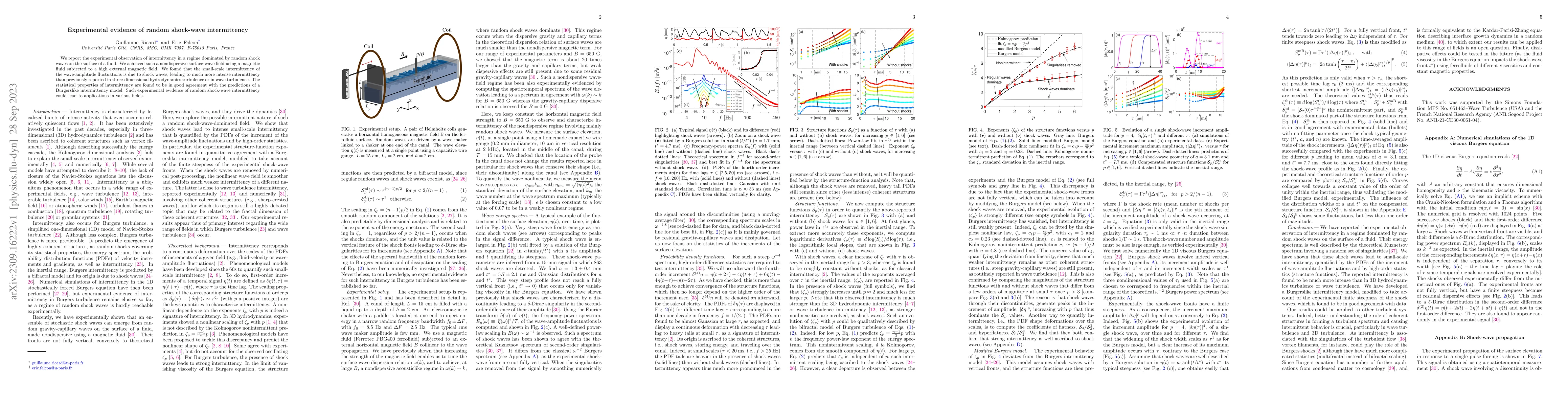 Thumbnail for Experimental evidence of random shock-wave intermittency