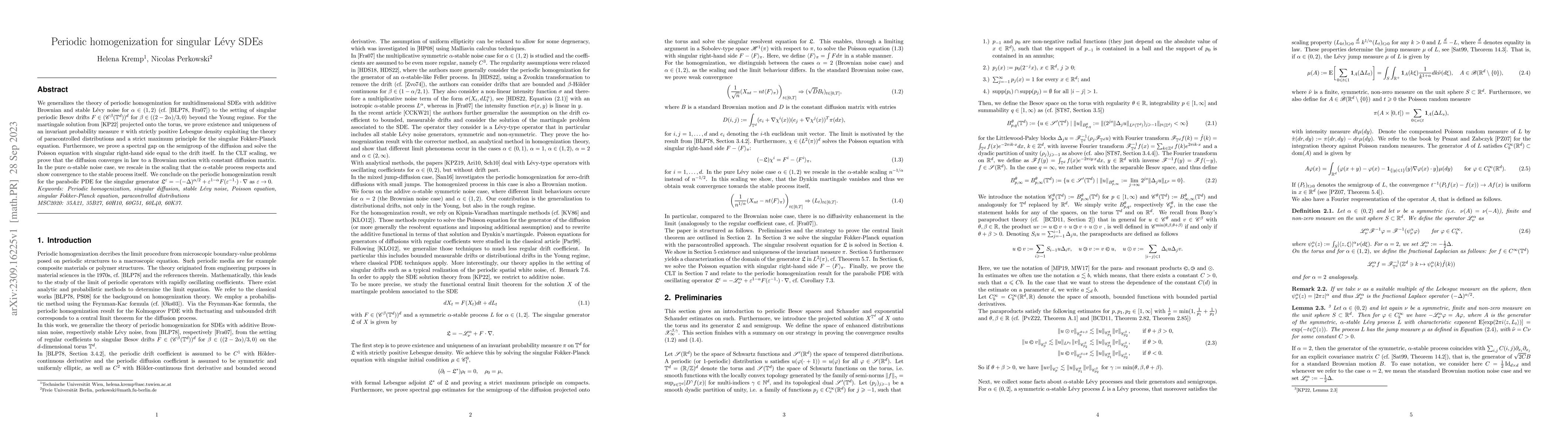 Thumbnail for Periodic homogenization for singular L\'evy SDEs