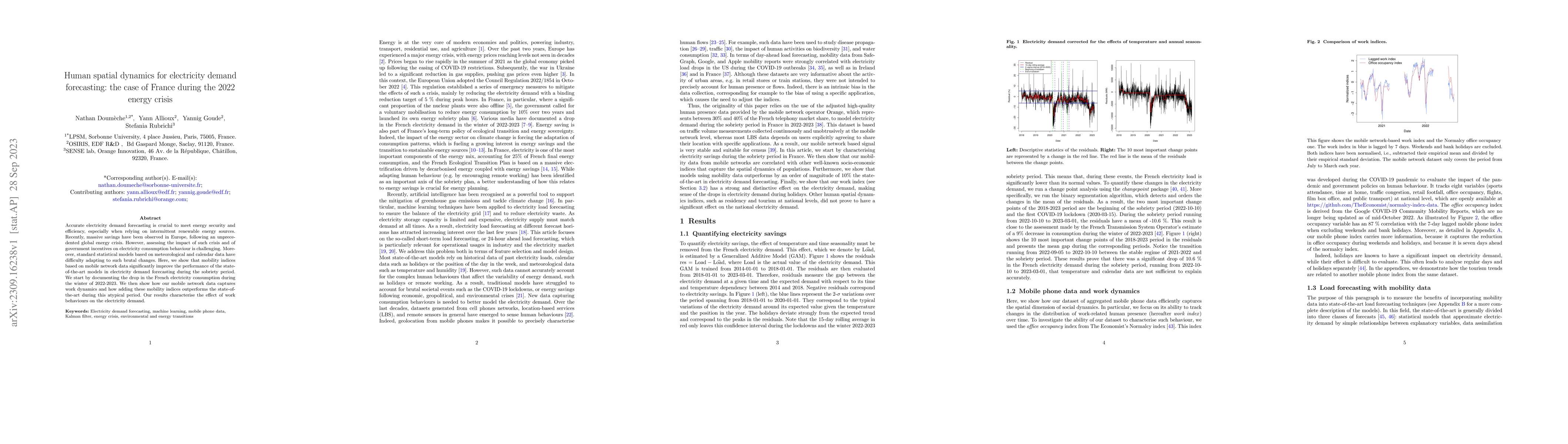 Thumbnail for Human spatial dynamics for electricity demand forecasting: the case of
  France during the 2022 energy crisis