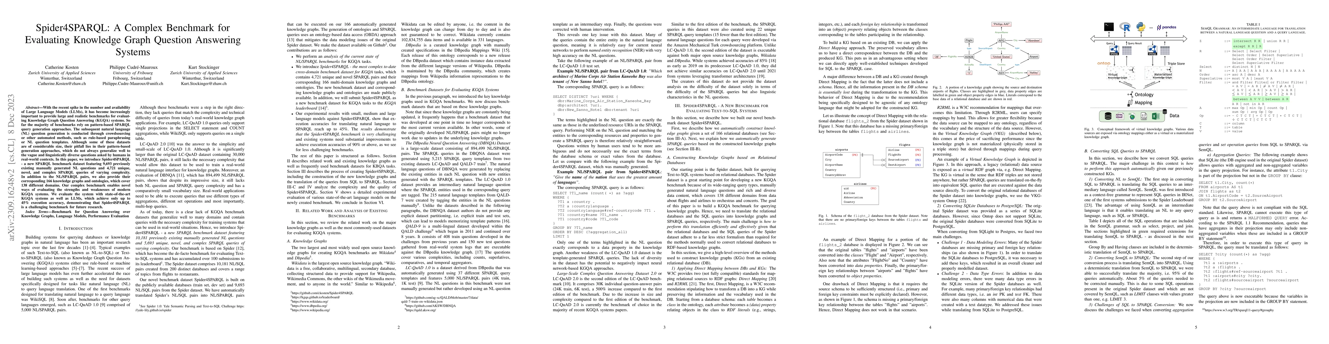 Thumbnail for Spider4SPARQL: A Complex Benchmark for Evaluating Knowledge Graph
  Question Answering Systems
