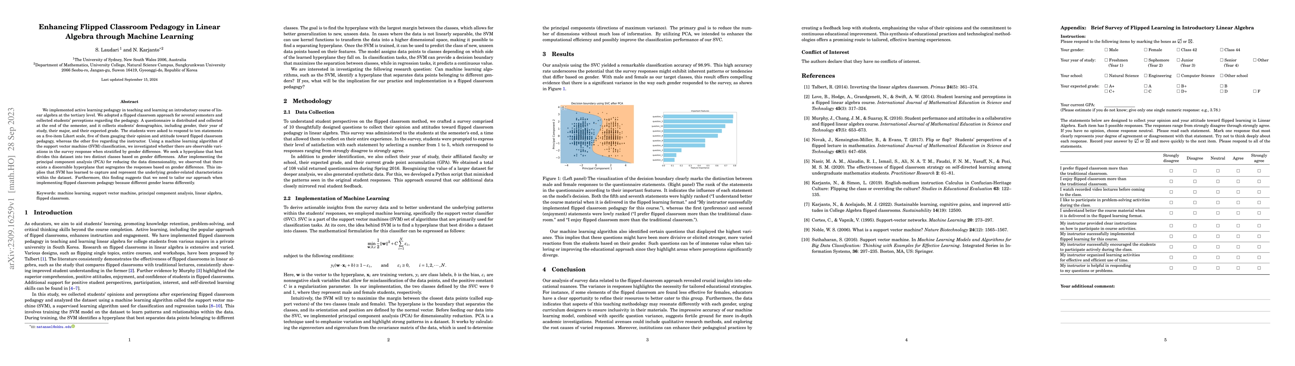 Thumbnail for Enhancing flipped classroom pedagogy in linear algebra through machine
  learning