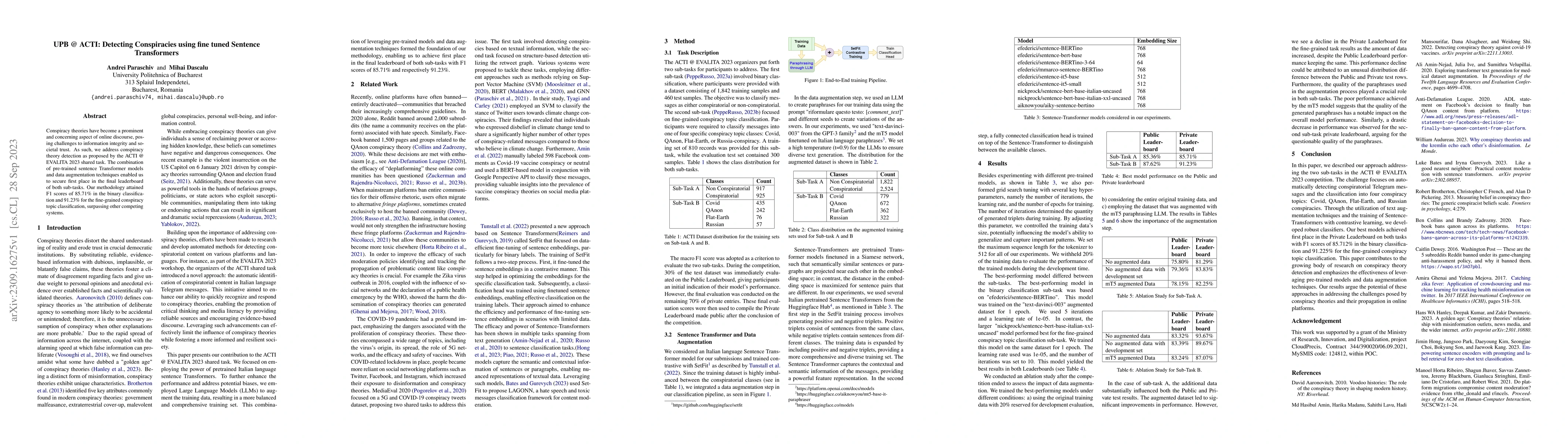 Thumbnail for UPB @ ACTI: Detecting Conspiracies using fine tuned Sentence
  Transformers