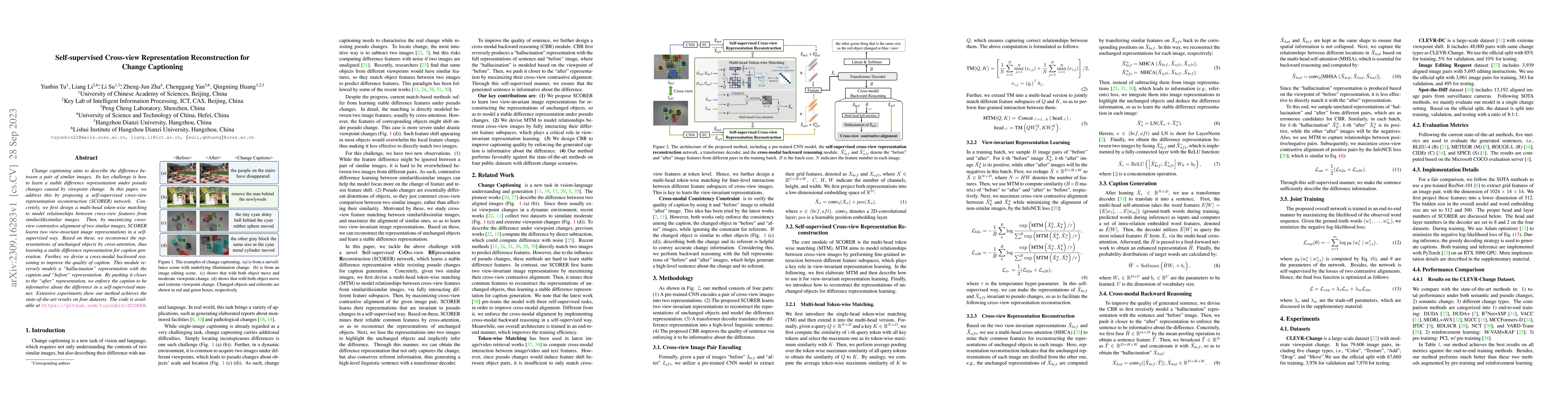 Thumbnail for Self-supervised Cross-view Representation Reconstruction for Change
  Captioning