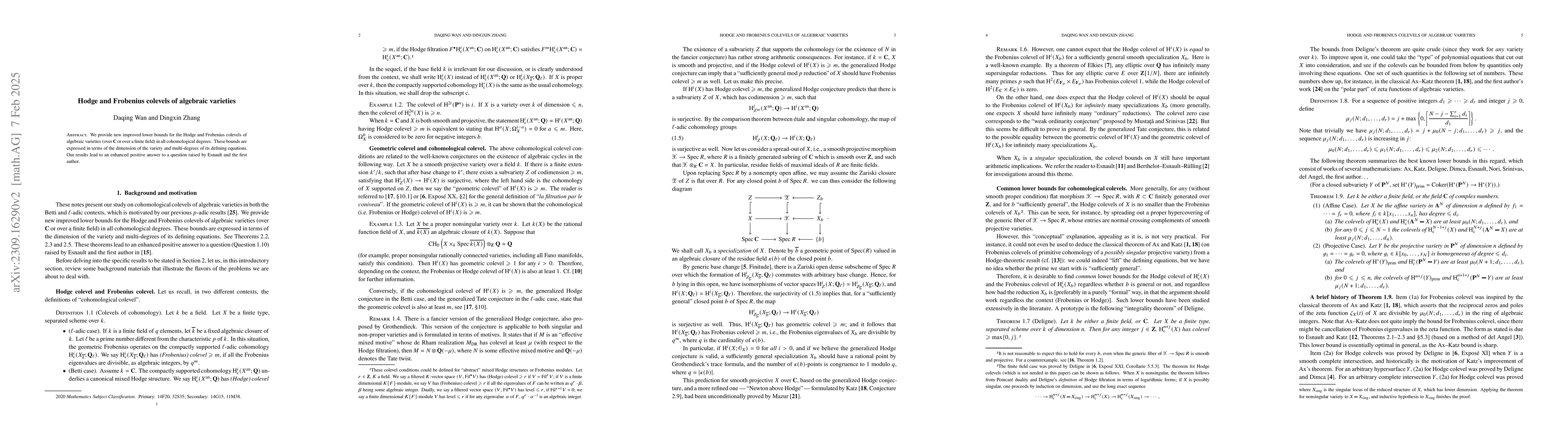 Thumbnail for Hodge and Frobenius colevels of algebraic varieties