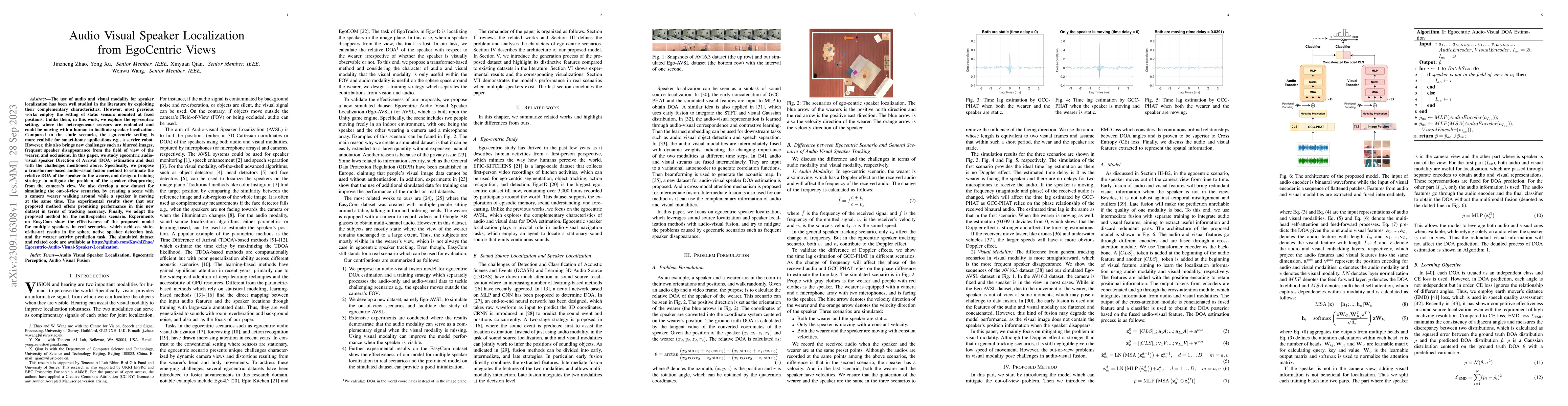 Thumbnail for Audio Visual Speaker Localization from EgoCentric Views