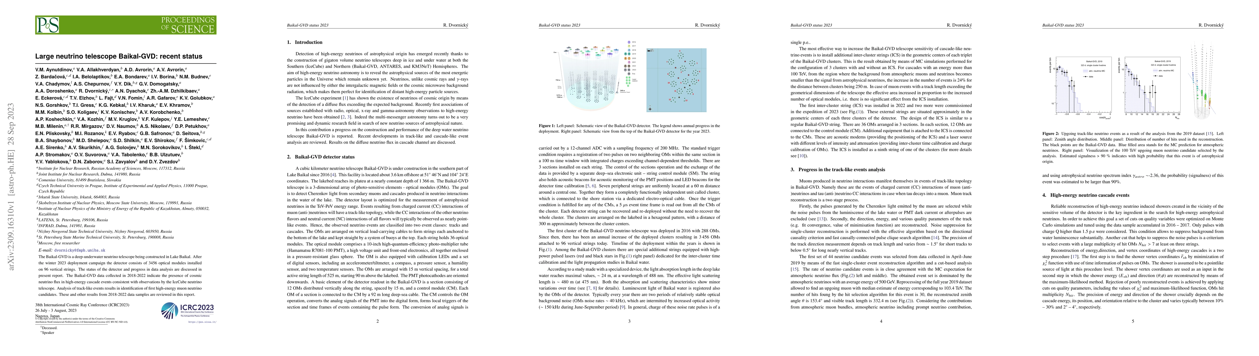 Thumbnail for Large neutrino telescope Baikal-GVD: recent status