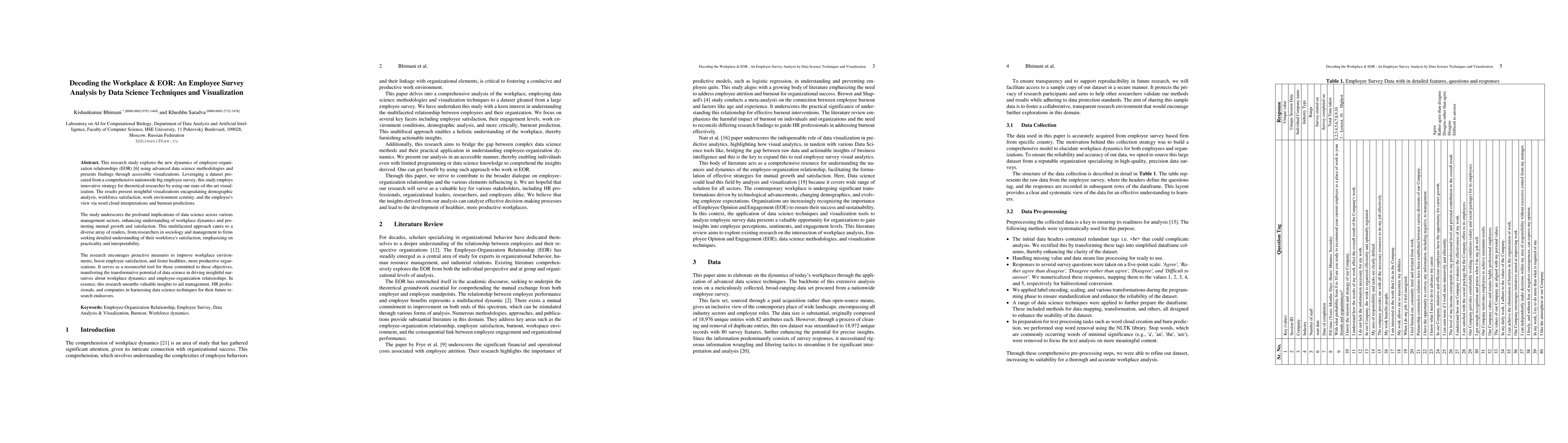 Thumbnail for Decoding the Workplace & EOR: An Employee Survey Analysis by Data
  Science Techniques and Visualization