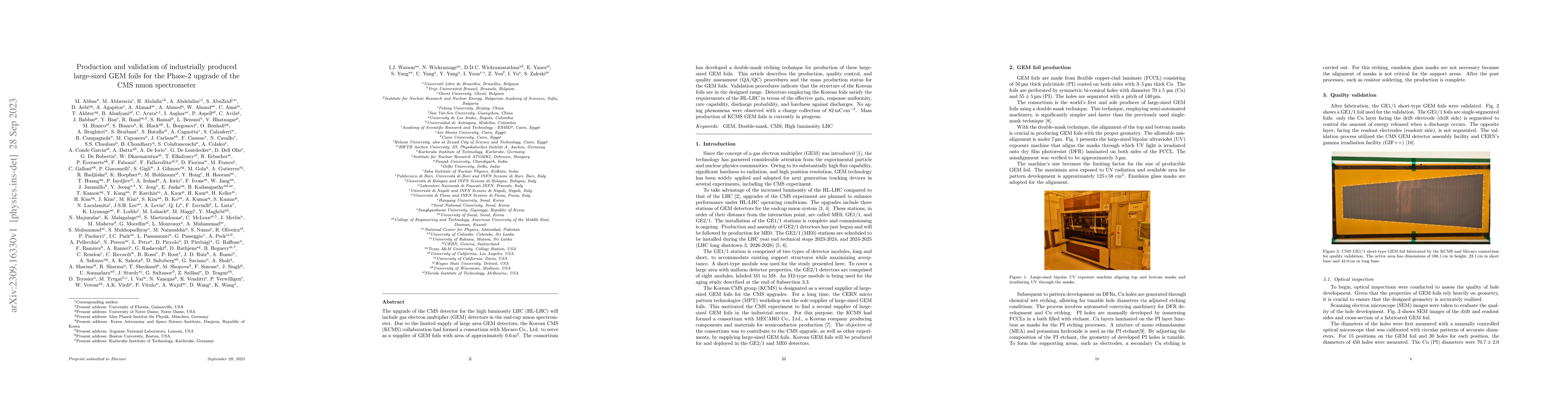 Thumbnail for Production and validation of industrially produced large-sized GEM foils
  for the Phase-2 upgrade of the CMS muon spectrometer
