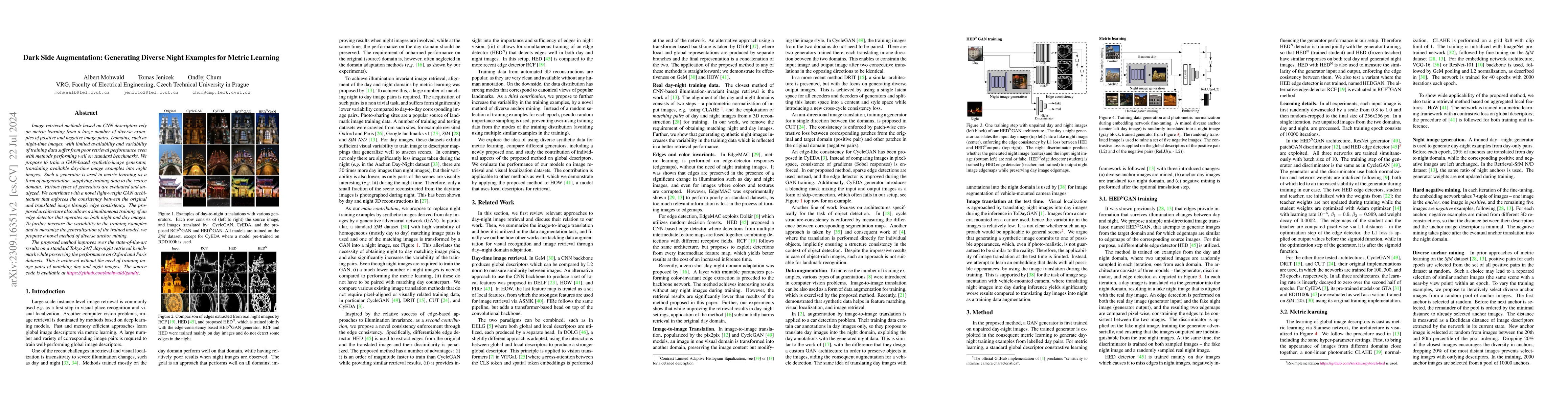 Thumbnail for Dark Side Augmentation: Generating Diverse Night Examples for Metric
  Learning