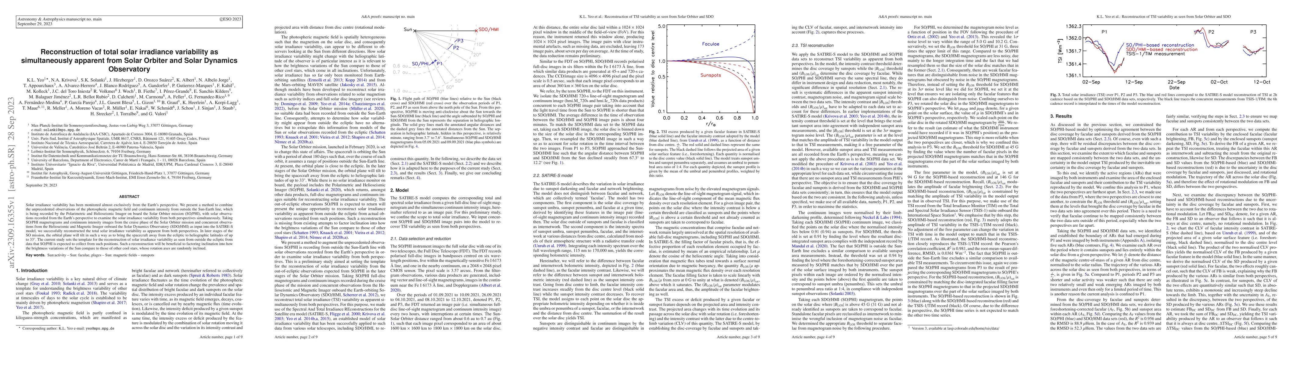 Thumbnail for Reconstruction of total solar irradiance variability as simultaneously
  apparent from Solar Orbiter and Solar Dynamics Observatory