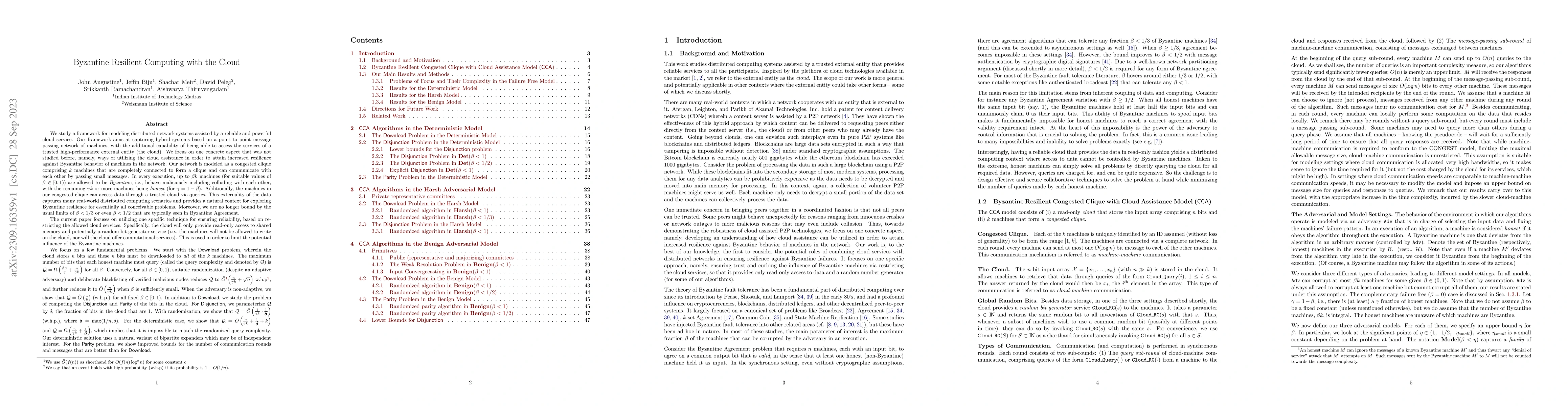 Thumbnail for Byzantine Resilient Computing with the Cloud
