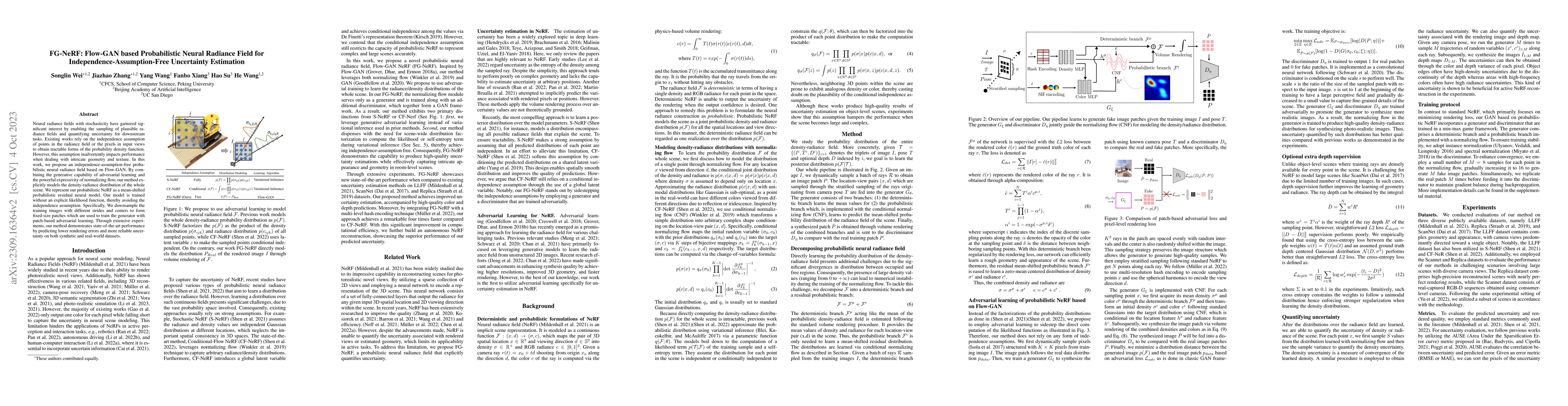 Thumbnail for FG-NeRF: Flow-GAN based Probabilistic Neural Radiance Field for
  Independence-Assumption-Free Uncertainty Estimation