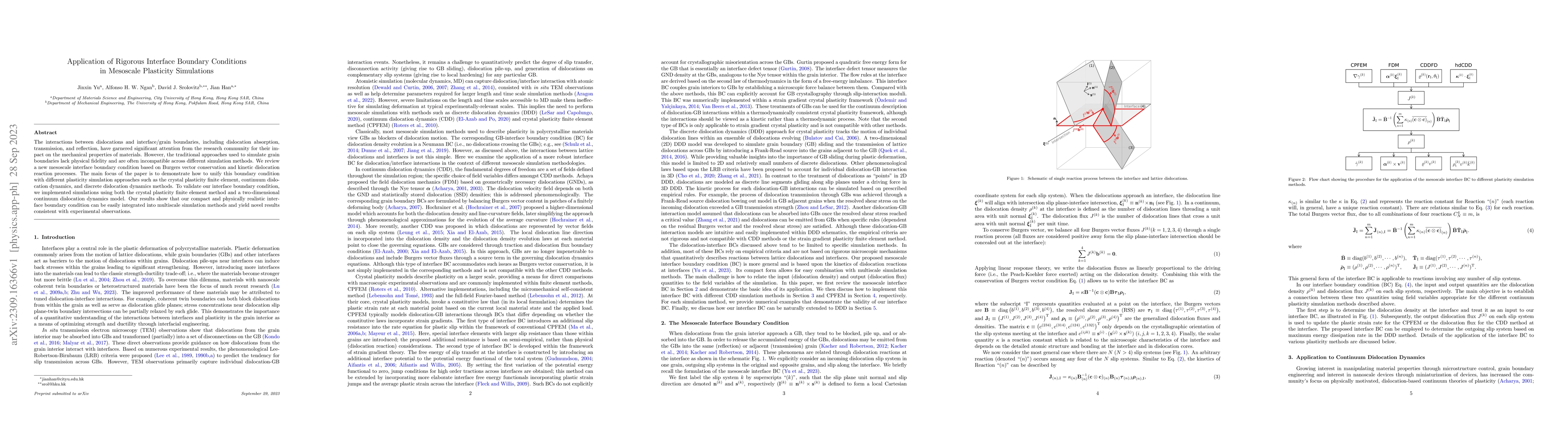 Thumbnail for Application of Rigorous Interface Boundary Conditions in Mesoscale
  Plasticity Simulations