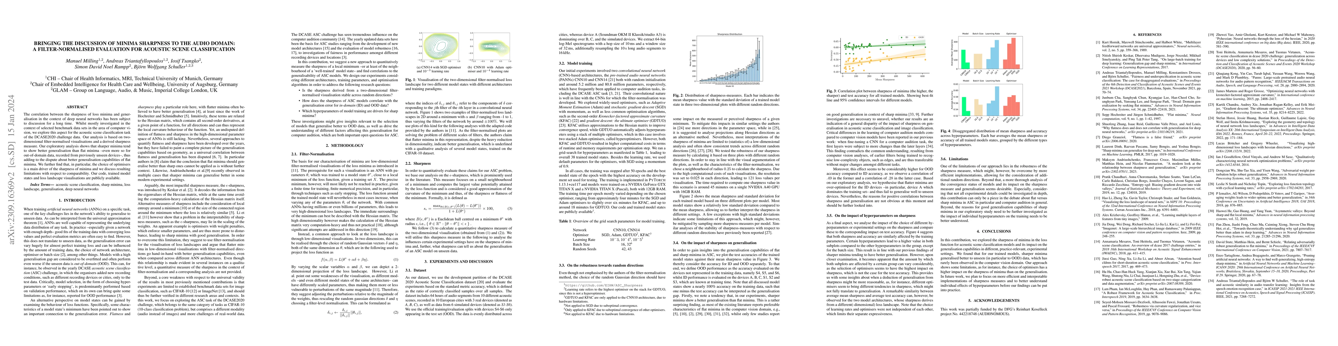 Thumbnail for Bringing the Discussion of Minima Sharpness to the Audio Domain: a
  Filter-Normalised Evaluation for Acoustic Scene Classification