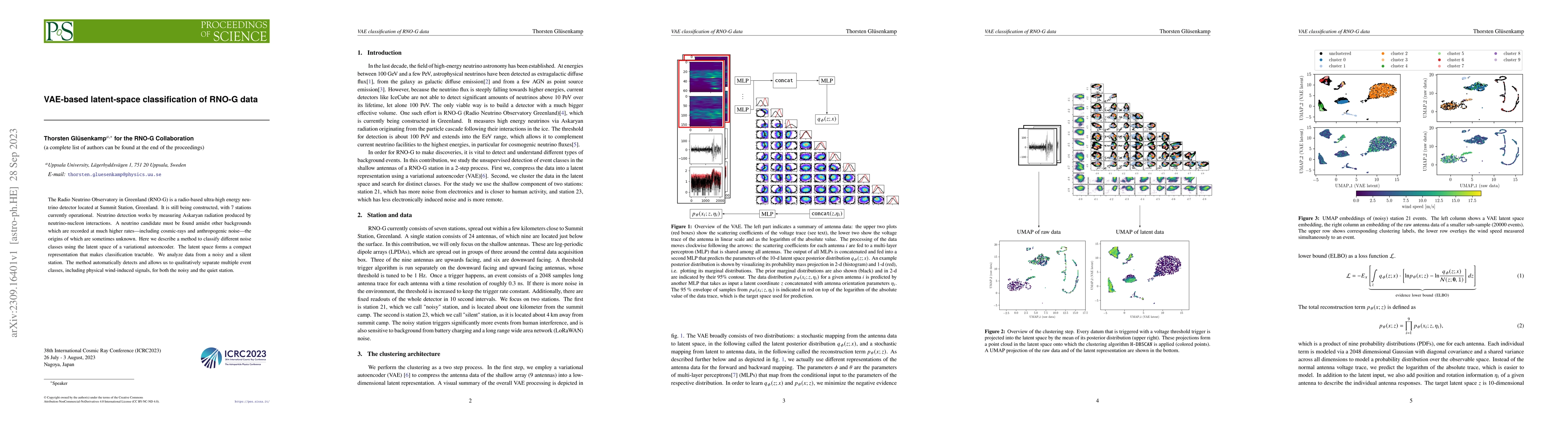 Thumbnail for VAE-based latent-space classification of RNO-G data