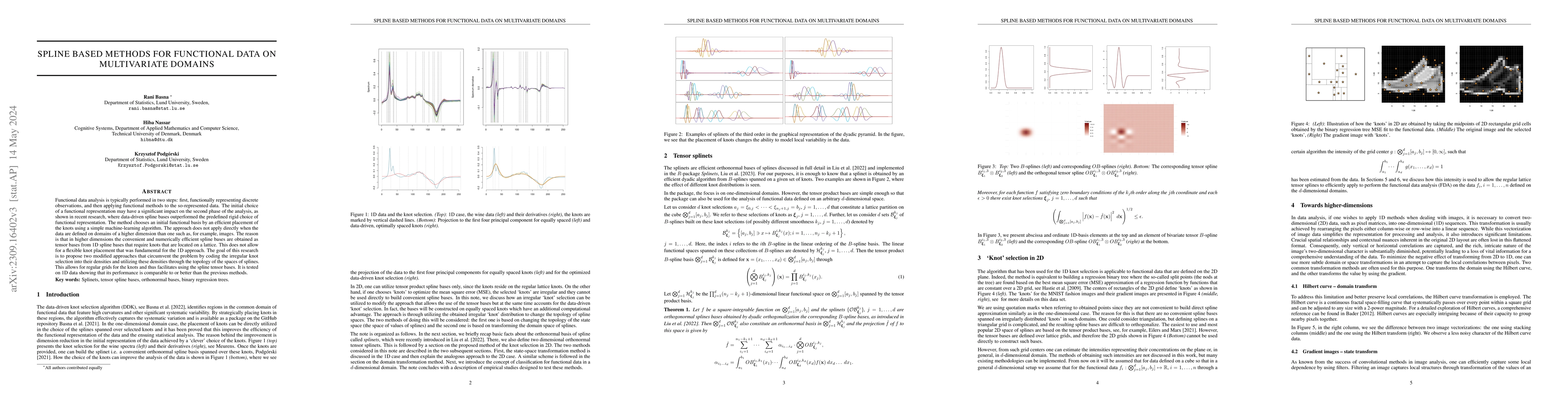 Thumbnail for Spline Based Methods for Functional Data on Multivariate Domains