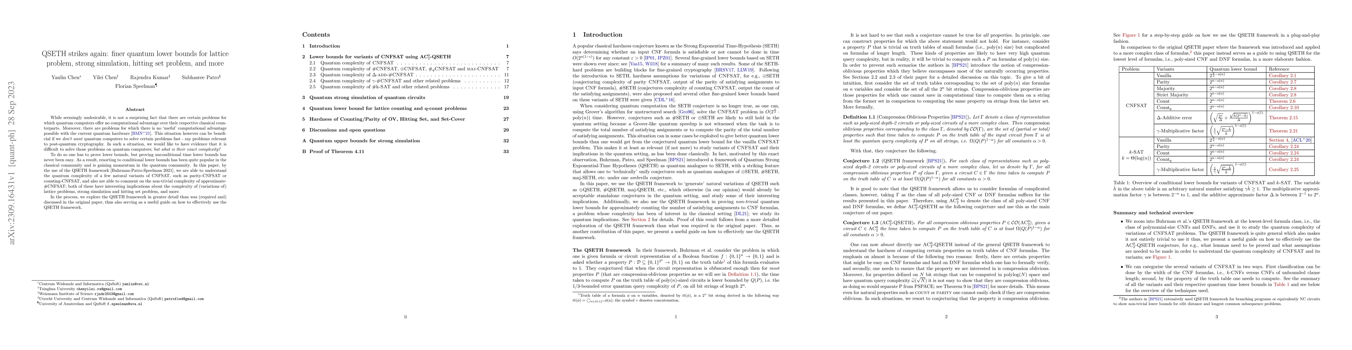 Thumbnail for QSETH strikes again: finer quantum lower bounds for lattice problem,
  strong simulation, hitting set problem, and more