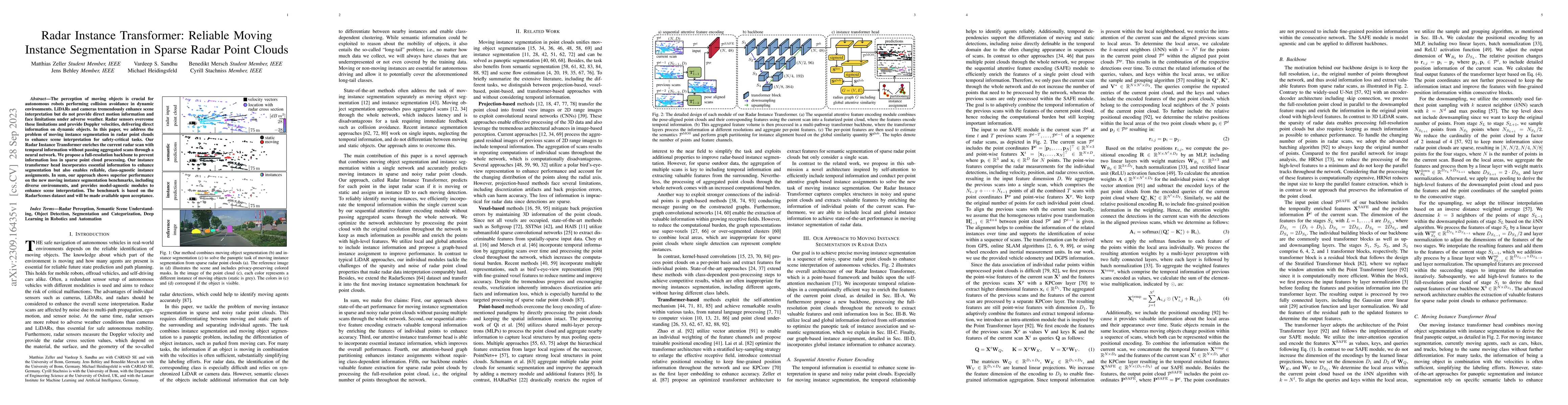 Thumbnail for Radar Instance Transformer: Reliable Moving Instance Segmentation in
  Sparse Radar Point Clouds