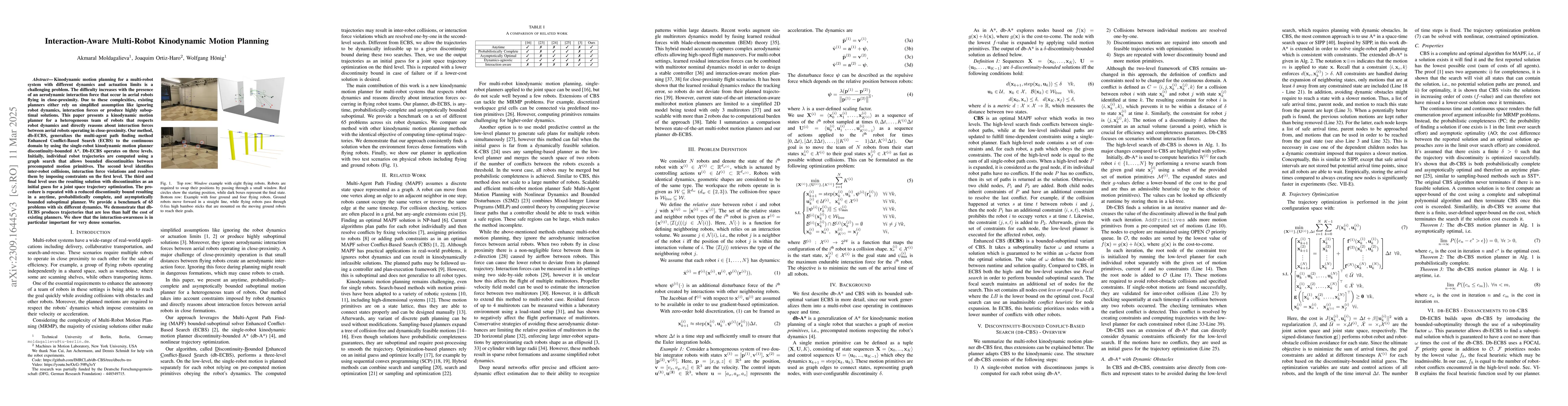Thumbnail for db-CBS: Discontinuity-Bounded Conflict-Based Search for Multi-Robot
  Kinodynamic Motion Planning