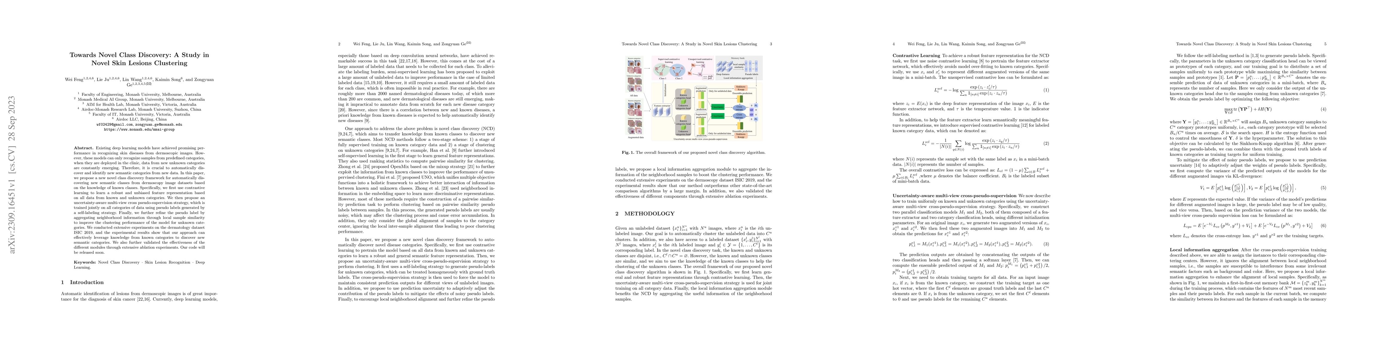 Thumbnail for Towards Novel Class Discovery: A Study in Novel Skin Lesions Clustering