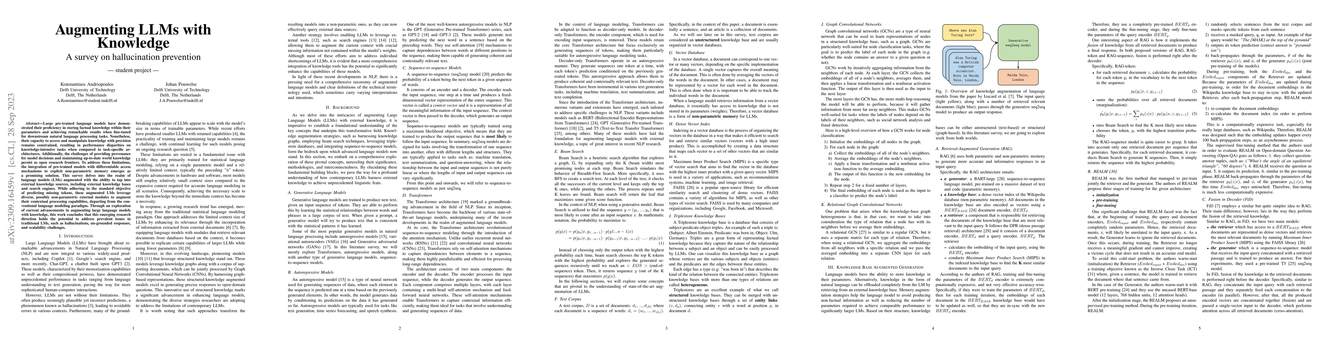 Thumbnail for Augmenting LLMs with Knowledge: A survey on hallucination prevention