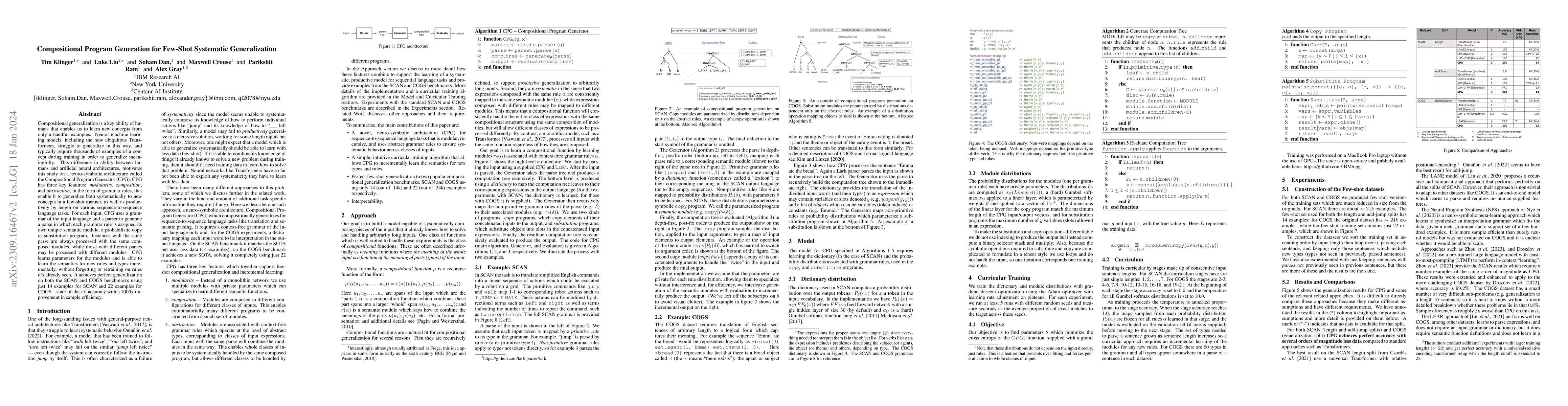 Thumbnail for Compositional Program Generation for Few-Shot Systematic Generalization