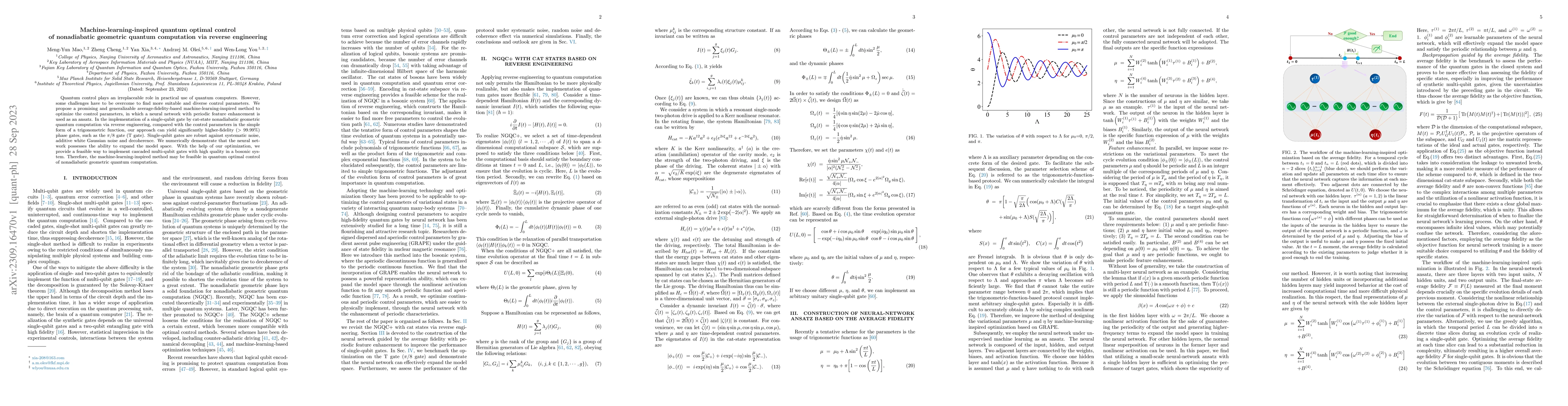 Thumbnail for Machine-learning-inspired quantum optimal control of nonadiabatic
  geometric quantum computation via reverse engineering