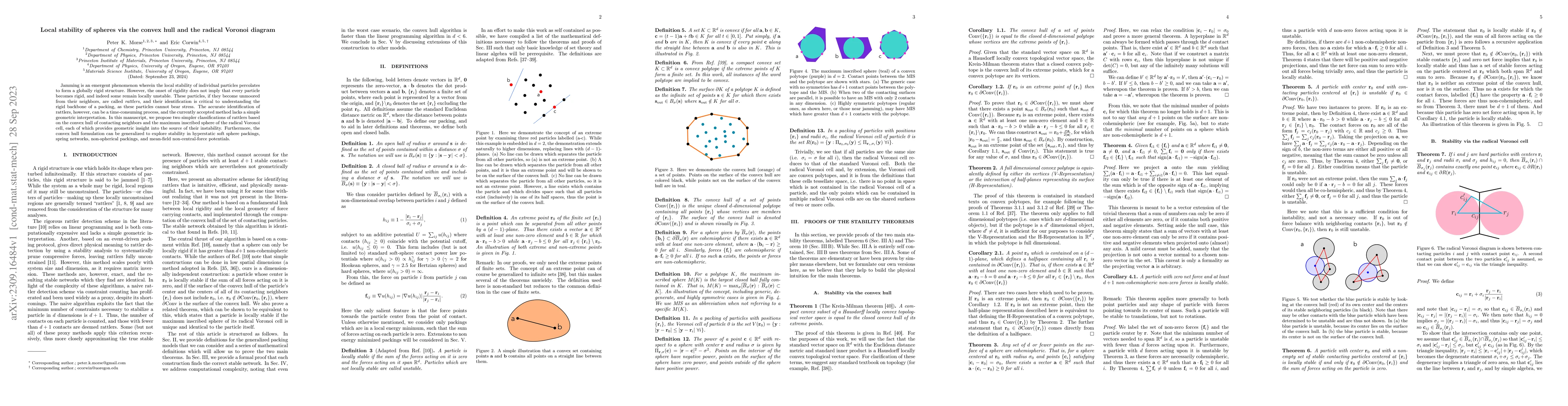 Thumbnail for Local stability of spheres via the convex hull and the radical Voronoi
  diagram