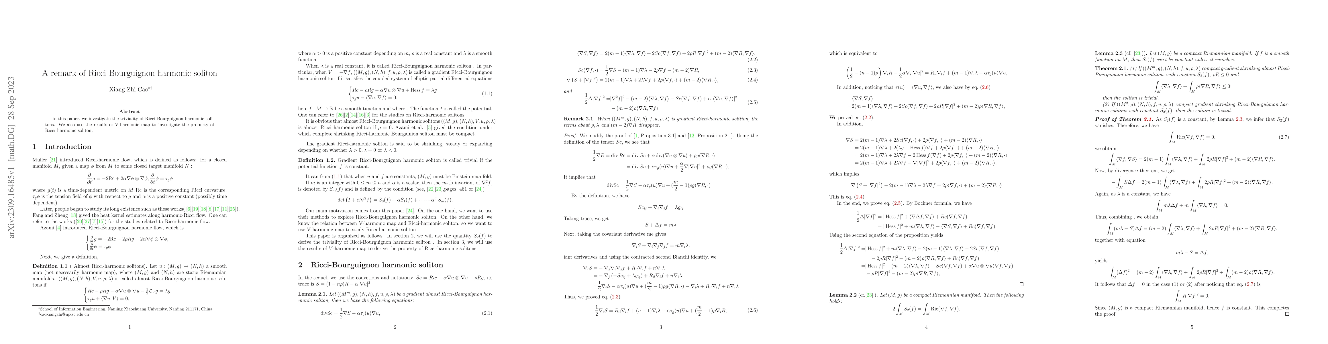 Thumbnail for A remark of Ricci-Bourguignon harmonic soliton