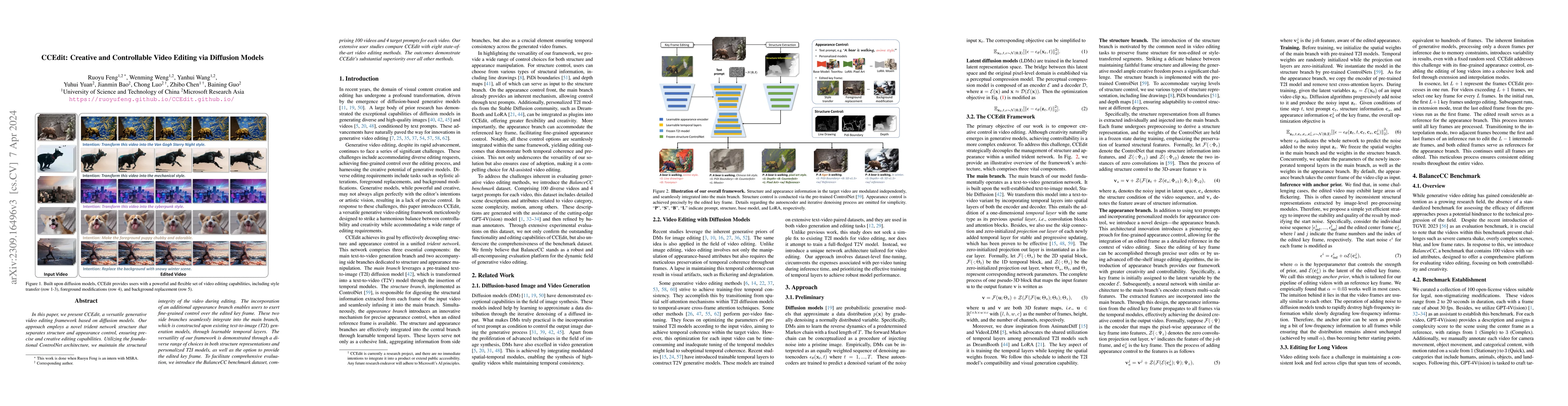 Thumbnail for CCEdit: Creative and Controllable Video Editing via Diffusion Models