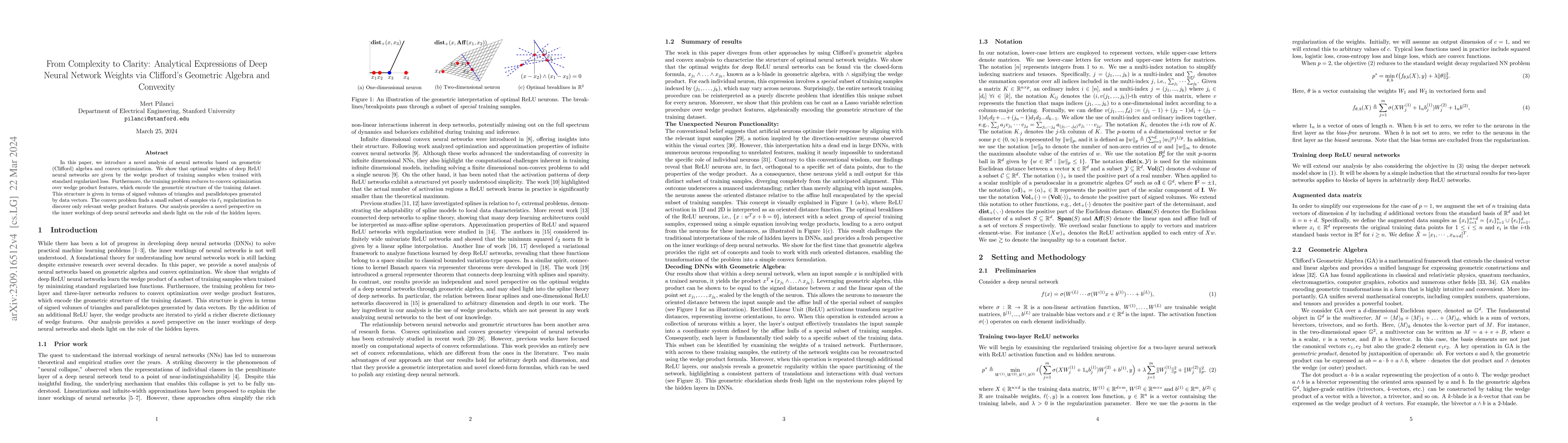 Thumbnail for From Complexity to Clarity: Analytical Expressions of Deep Neural
  Network Weights via Clifford's Geometric Algebra and Convexity