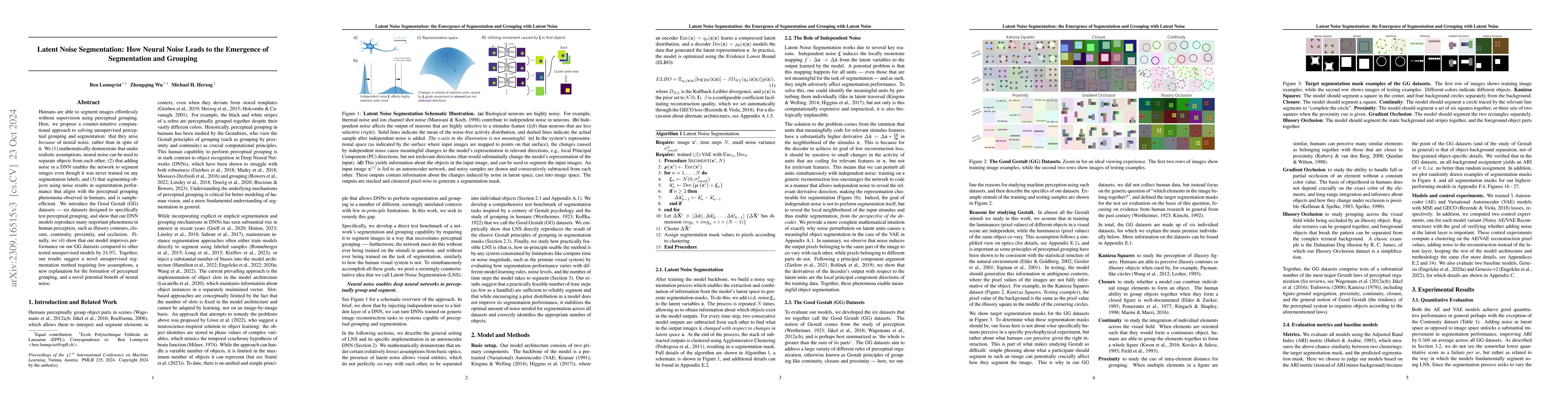 Thumbnail for Latent Noise Segmentation: How Neural Noise Leads to the Emergence of
  Segmentation and Grouping