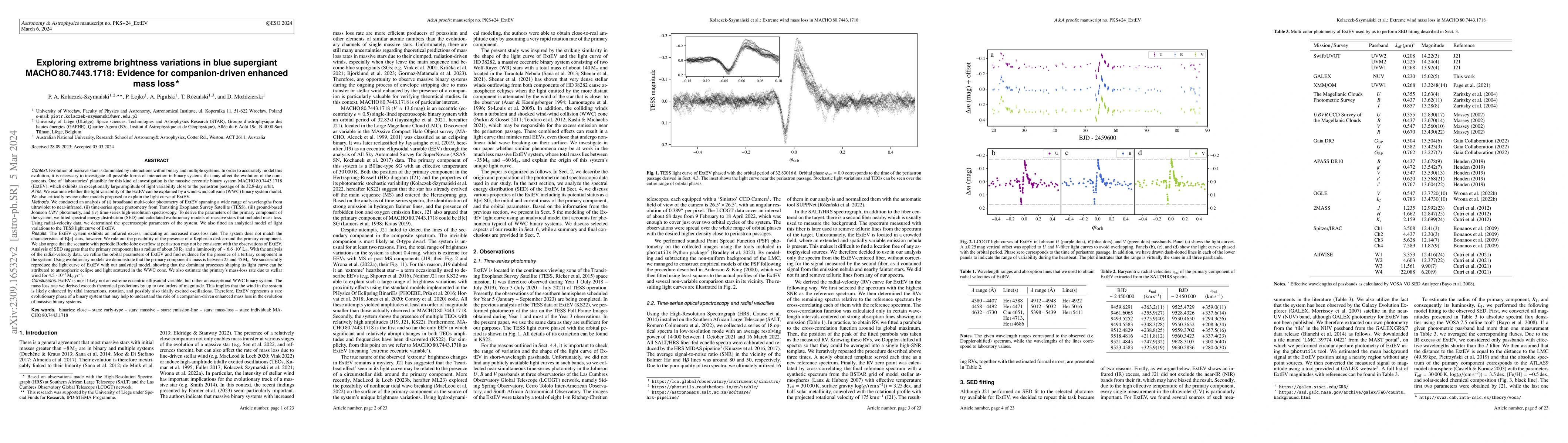 Thumbnail for Exploring extreme brightness variations in blue supergiant MACHO
  80.7443.1718: Evidence for companion-driven enhanced mass loss
