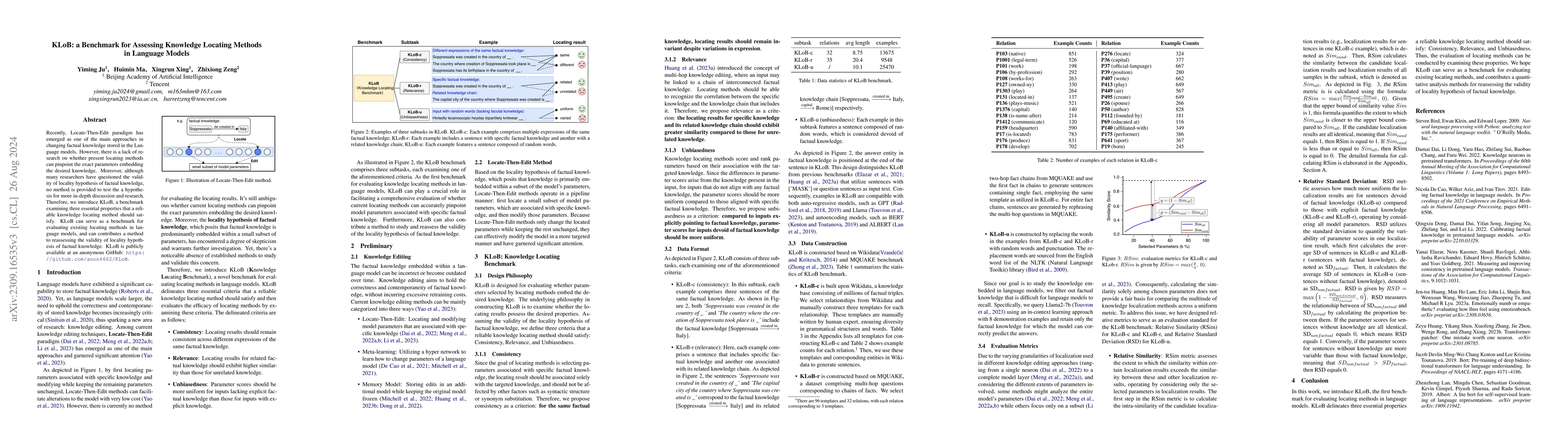 Thumbnail for KLoB: a Benchmark for Assessing Knowledge Locating Methods in Language
  Models