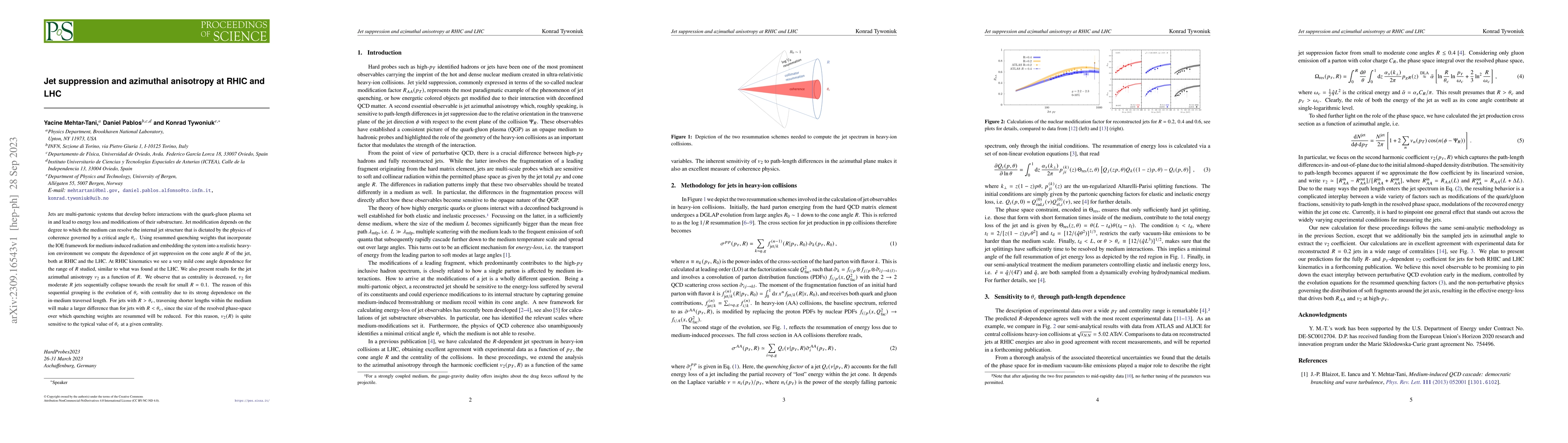 Thumbnail for Jet suppression and azimuthal anisotropy at RHIC and LHC